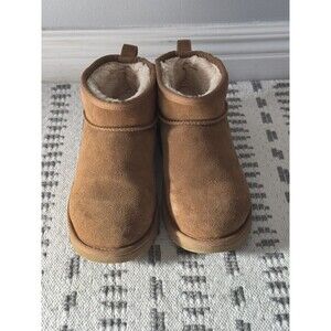 UGG CLASSIC ULTRA MINI PLATFORM CHESTNUT SHEARLING BOOT US 6